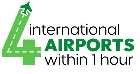 4 international airports within 1 hour